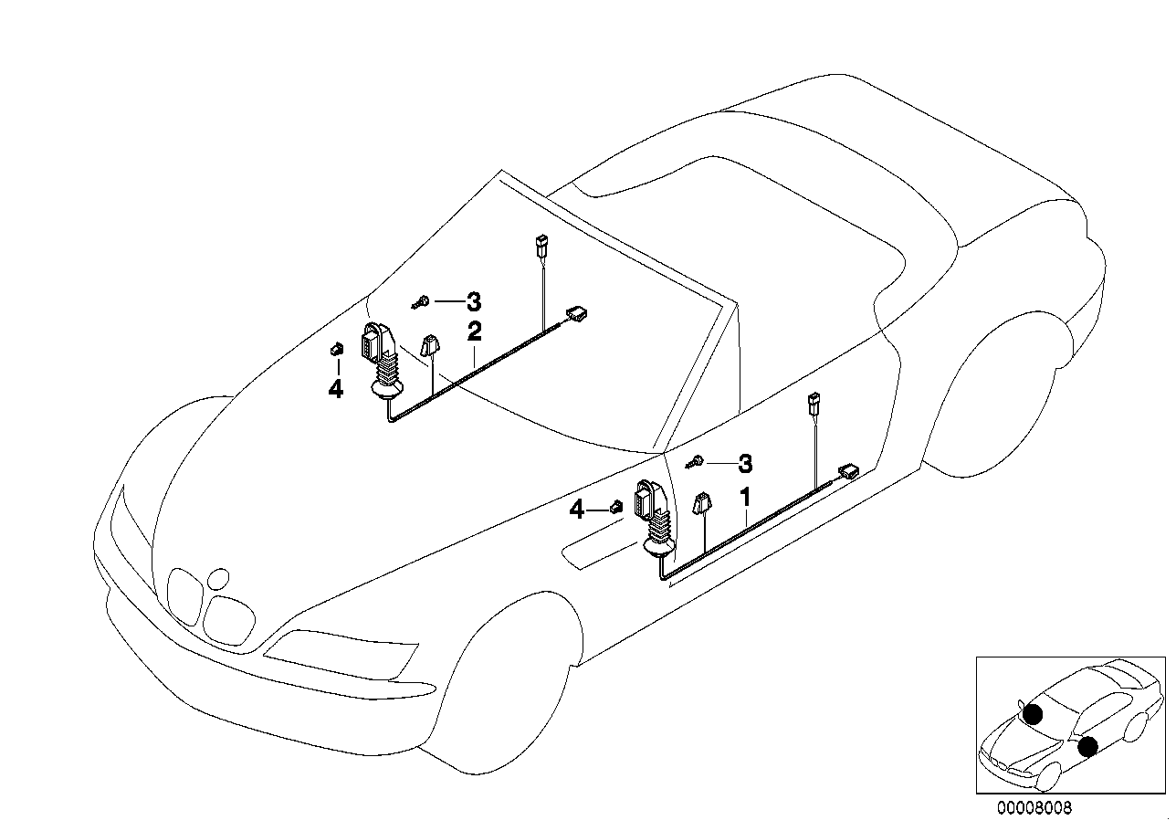 Genuine BMW 61128401938 E36 Wiring Co-Drivers Side (Inc. Z3) | ML Performance UK Car Parts