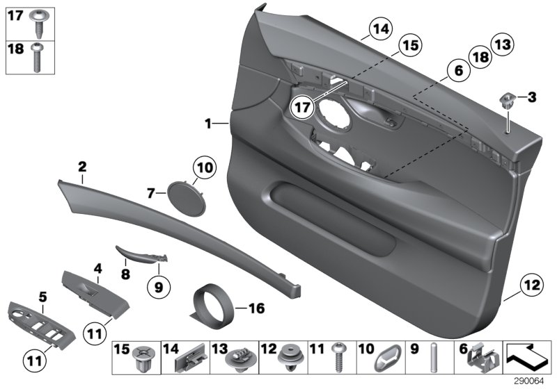 Genuine BMW 51417260626 Door Lining Leather Front Right ELFENBEINWEISS (Inc. 520d, 530dX & 528i) | ML Performance UK Car Parts