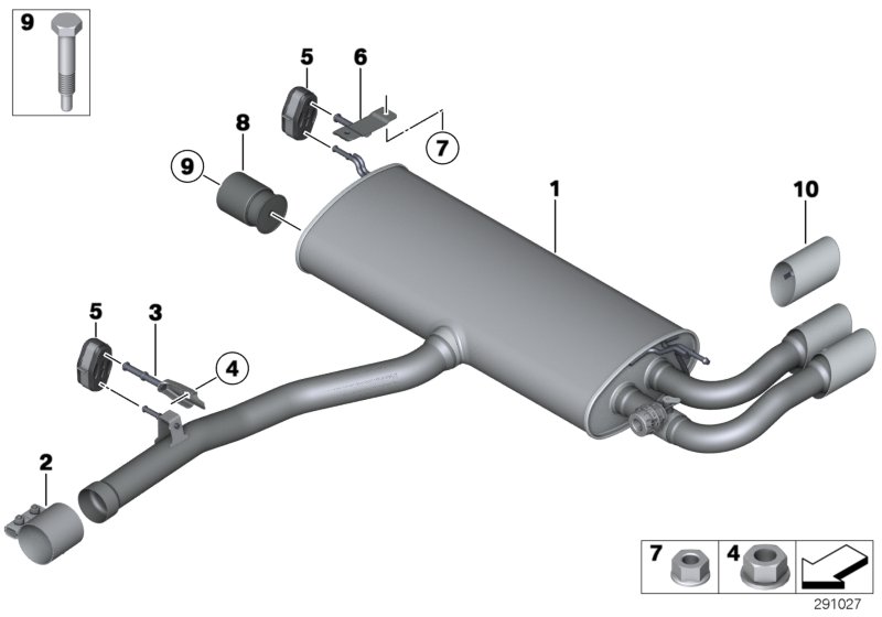 Genuine BMW 18308686883 F25 F26 Rear Muffler With Exhaust Flap (Inc. X3 28iX & X4 28iX) | ML Performance UK Car Parts