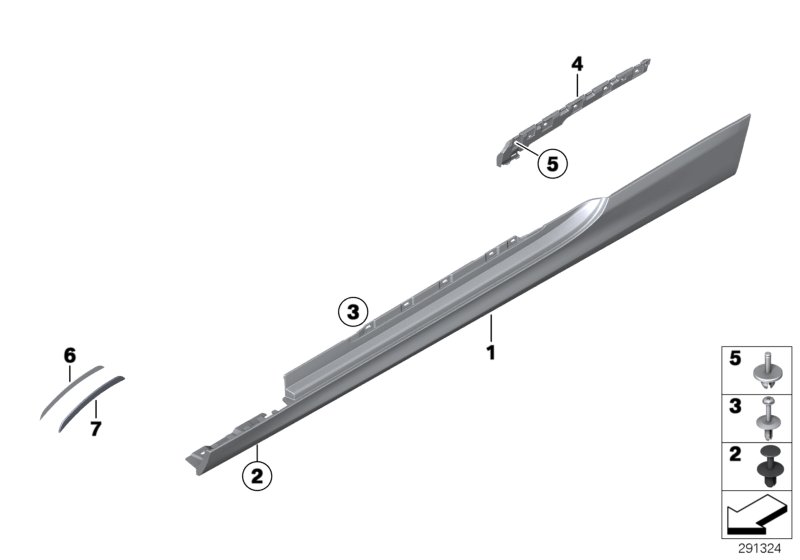 Genuine BMW 51777223084 F13 Mount Strip, Rocker Panel, Rear Right (Inc. 640d, 650iX 4.4 & 640dX) | ML Performance UK Car Parts