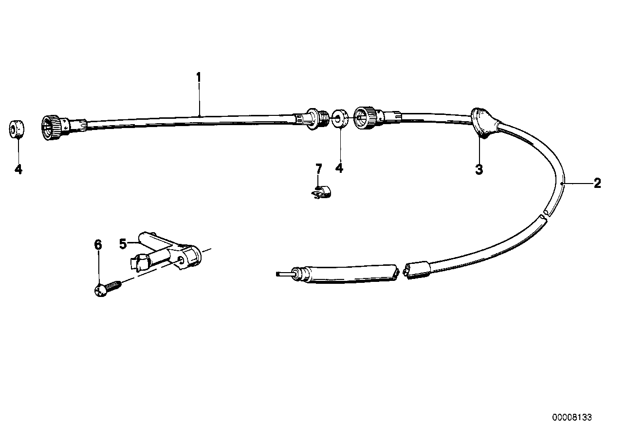Genuine BMW 62121357768 E12 Speedo Cable Upper Part (Inc. 530i, 518i & 525) | ML Performance UK Car Parts