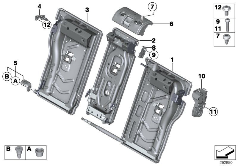 Genuine BMW 52207308965 F36 F34 Frame, Backrest Left (Inc. 420dX, 335dX & 425d) | ML Performance UK Car Parts