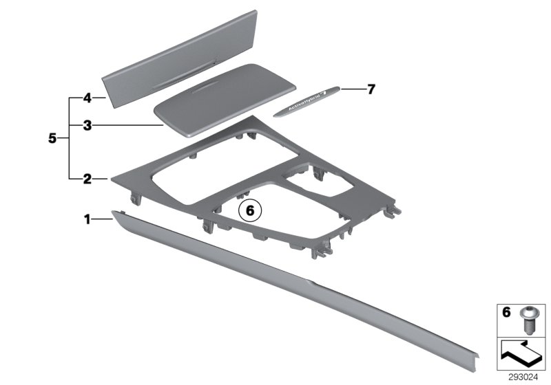 Genuine BMW 51169160474 Trim, Center Console, Ash, Anthracite (Inc. 760LiS, 730Ld & 740Li) | ML Performance UK Car Parts