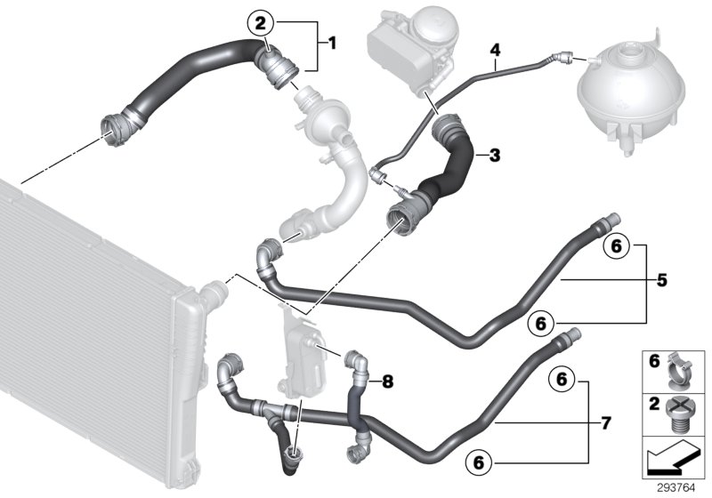 Genuine BMW 17127646155 F25 F26 Coolant Hose (Inc. X3) | ML Performance UK Car Parts