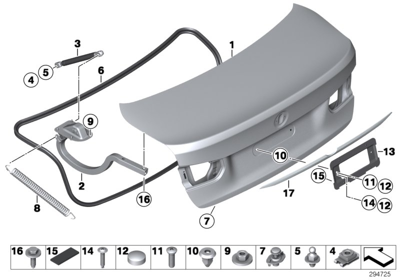 Genuine BMW 41007420784 F82 F80 F32 Right Trunk Lid Hinge (Inc. 428iX, 430iX & 320i) | ML Performance UK Car Parts