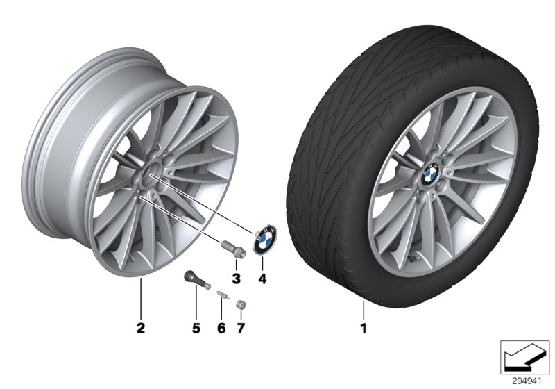 Genuine BMW 36116851076 Gloss-Turned Light Alloy Rim 8,5JX19 ET:25 (Inc. 550iX, 530dX & 528i) | ML Performance UK Car Parts