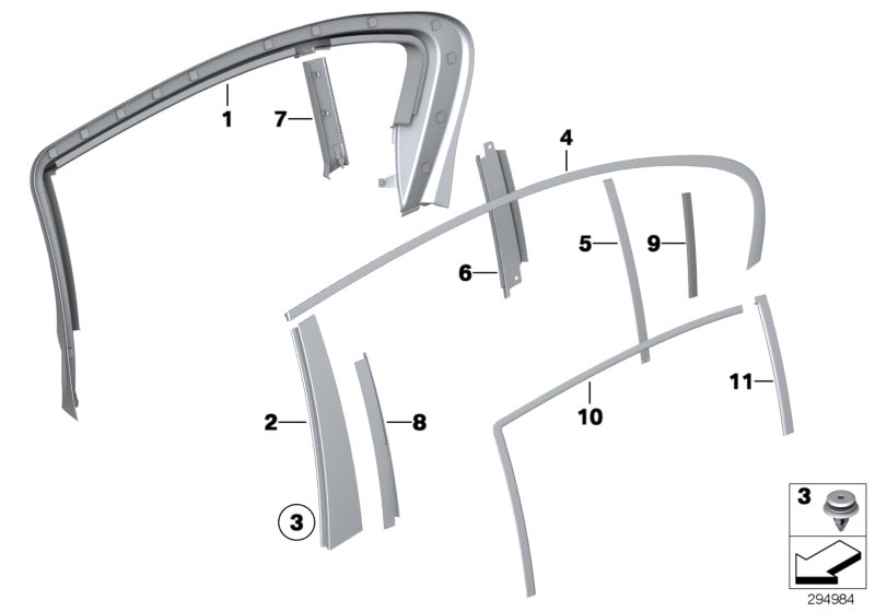 Genuine BMW 51357240004 Cover For Window Guide, Right (Inc. 750LiS & 760LiS) | ML Performance UK Car Parts