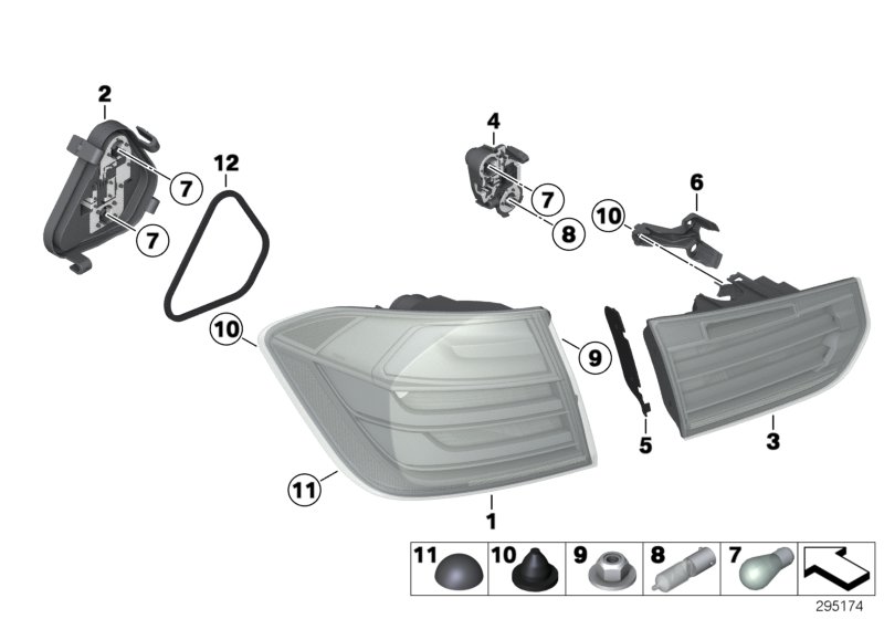 Genuine BMW 63217372794 F80 F30 F31 Rear Light In Trunk Lid, Right (Inc. 335iX, 318d & 316d) | ML Performance UK Car Parts