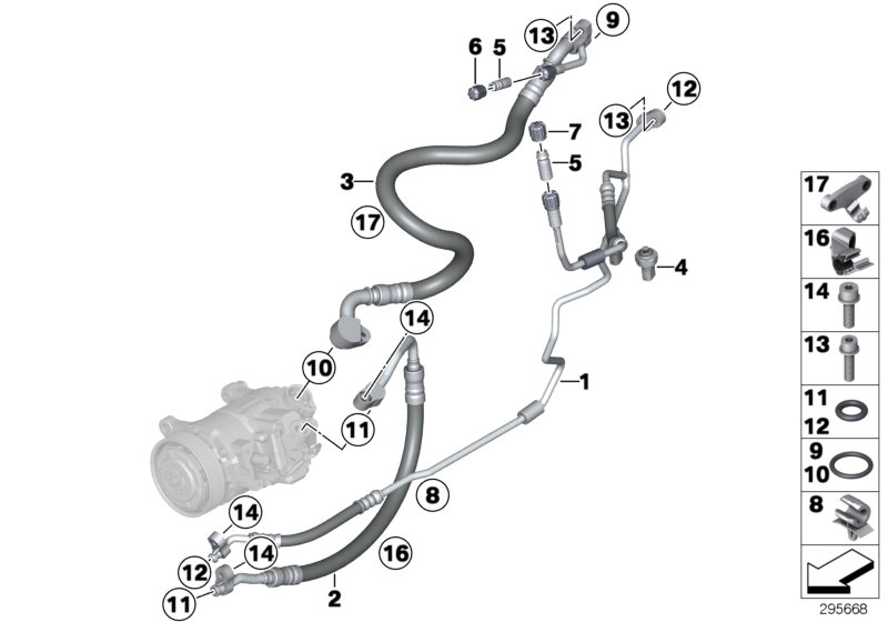 Genuine BMW 64539228240 F25 Suction Pipe Evaporator-Compressor R134A (Inc. X3) | ML Performance UK Car Parts