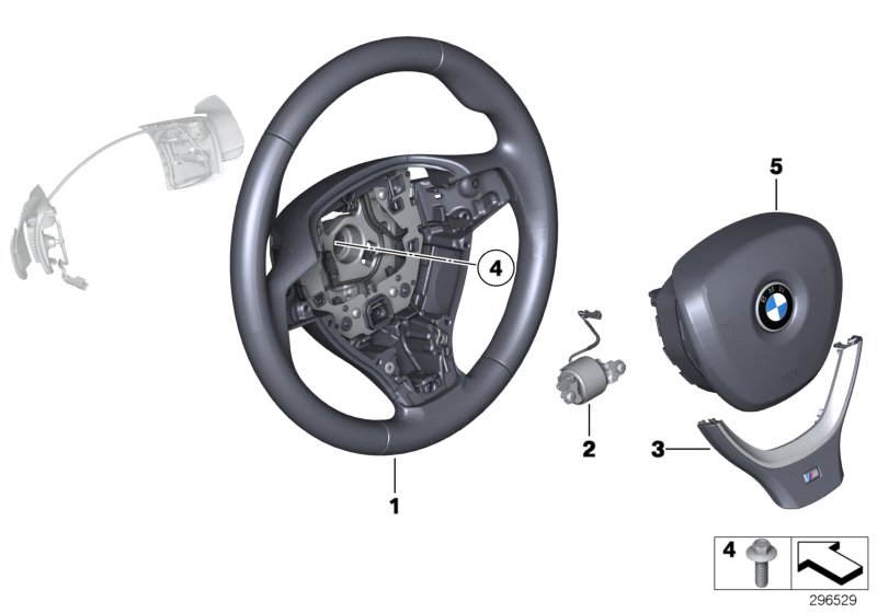 Genuine BMW 32337844104 F13 Sprt St. Wheel, Leather, Shift Paddles (Inc. 525dX, 750LiX 4.4 & 650iX) | ML Performance UK Car Parts