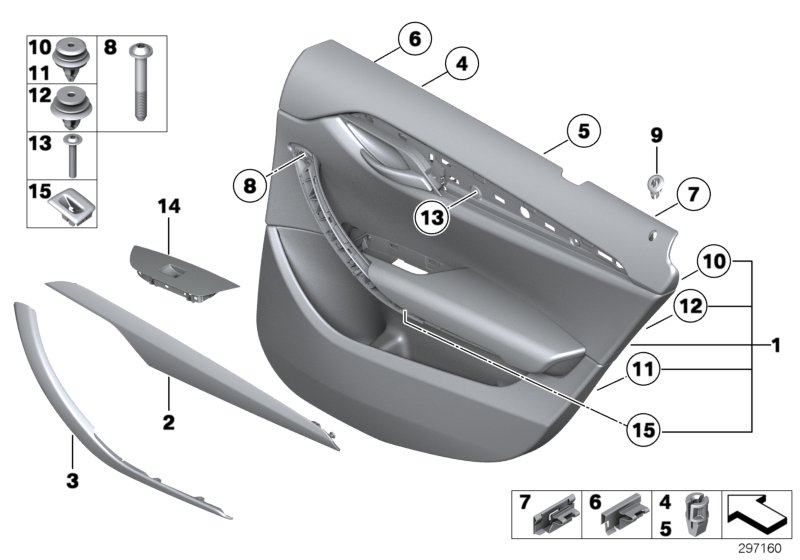 Genuine BMW 51422992914 E84 Door Lining Leather Rear Right OYSTER (Inc. X1 23dX, X1 20i & X1 25dX) | ML Performance UK Car Parts