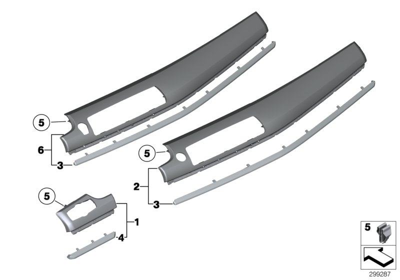 Genuine BMW 51458051934 F07 Cover Instr.Panel, Passenger'S Side PALLADIUMGRAU (Inc. 550iX, 530d & 550iX 4.0) | ML Performance UK Car Parts