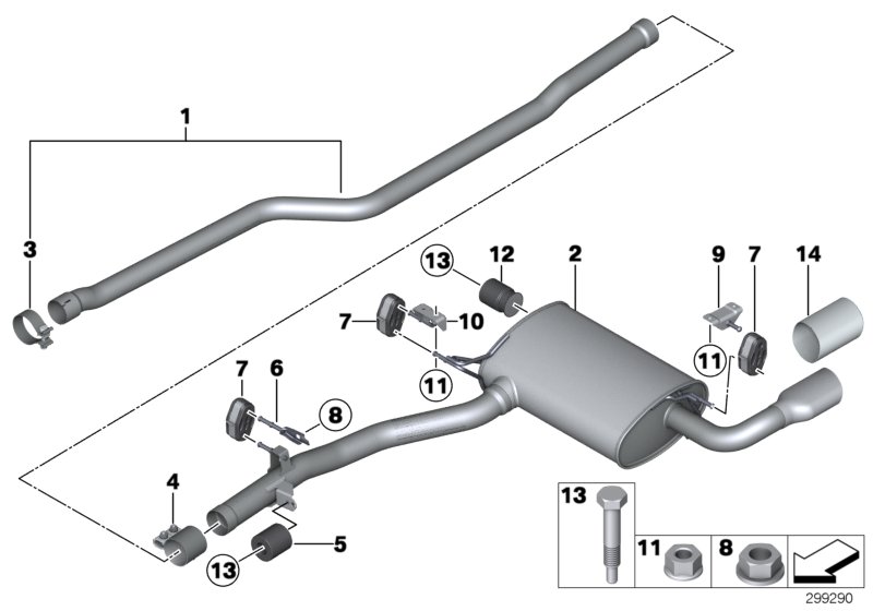 Genuine BMW 18302455256 F25 Installation Kit For Rear Silencer VALUE LINE (Inc. X3) | ML Performance UK Car Parts