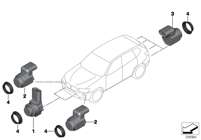 Genuine BMW 66209270500 E83 Ultrasonic Sensor Plug Straight SCHWARZ (Inc. X3) | ML Performance UK Car Parts