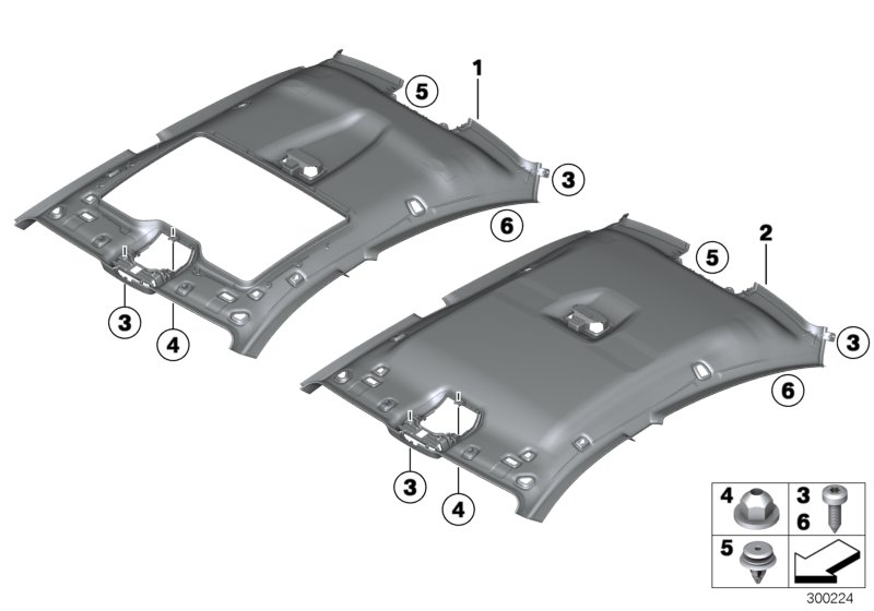 Genuine BMW 51447277150 Molded Headlining F Sliding Lifting Roof EVERESTGRAU (Inc. Alpina B6, 650iX 4.4 & 640d) | ML Performance UK Car Parts