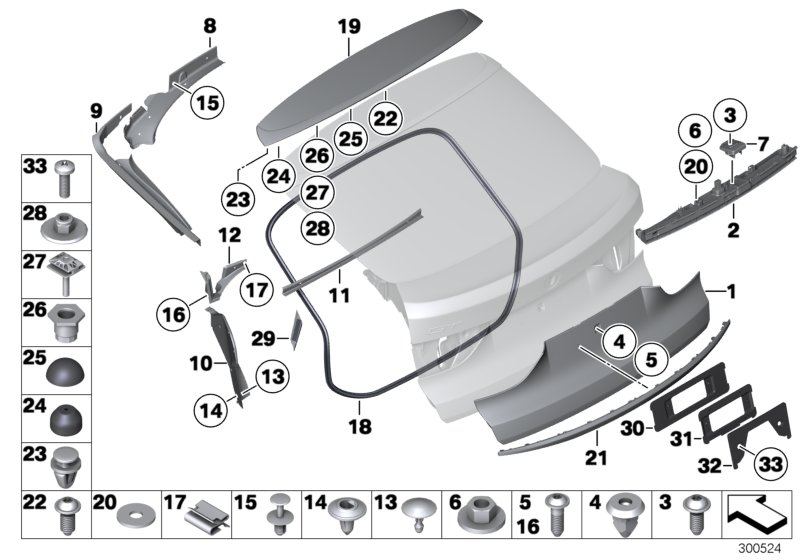 Genuine BMW 51137211221 F07 Trunk Lid Grip (Inc. 530d 155kW, 535dX & 530dX) | ML Performance UK Car Parts