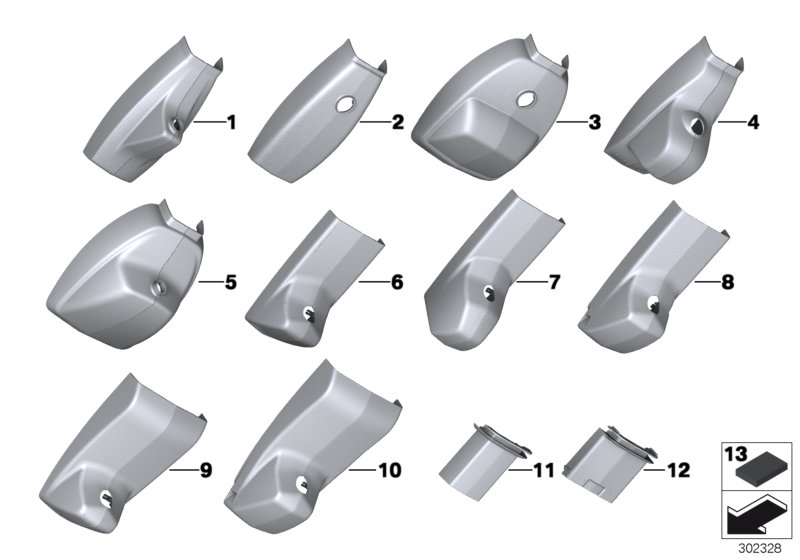 Genuine BMW 51169177206 F11 F02 F06 Set Of Covers Mirror Baseplate BLACK (Inc. 750iX) | ML Performance UK Car Parts