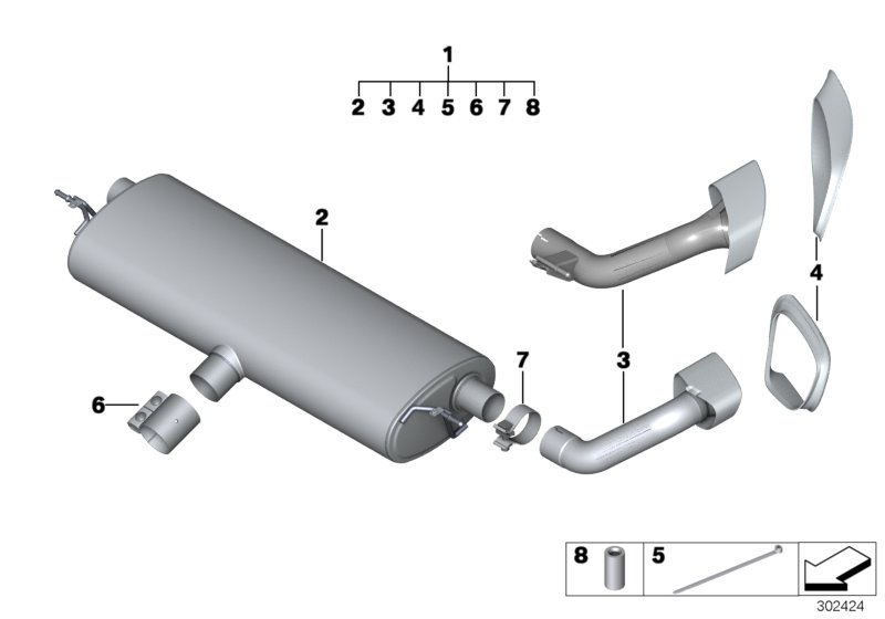 Genuine BMW 18302218603 E70 End Pipe With Tip, Black Chrome, Compl. E70N55 LCI (Inc. X5 35iX) | ML Performance UK Car Parts