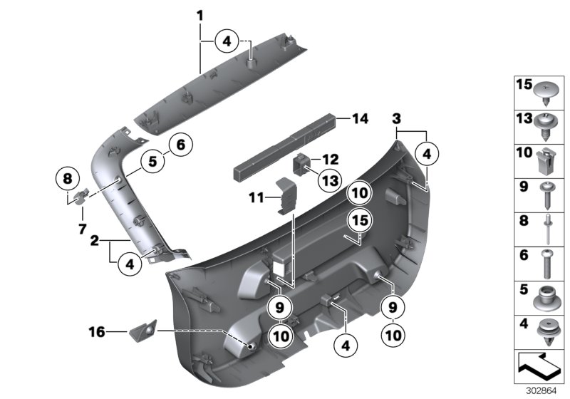 Genuine BMW 51492990125 E84 Upper Trunk Lid Trim Panel SCHWARZ (Inc. X1) | ML Performance UK Car Parts