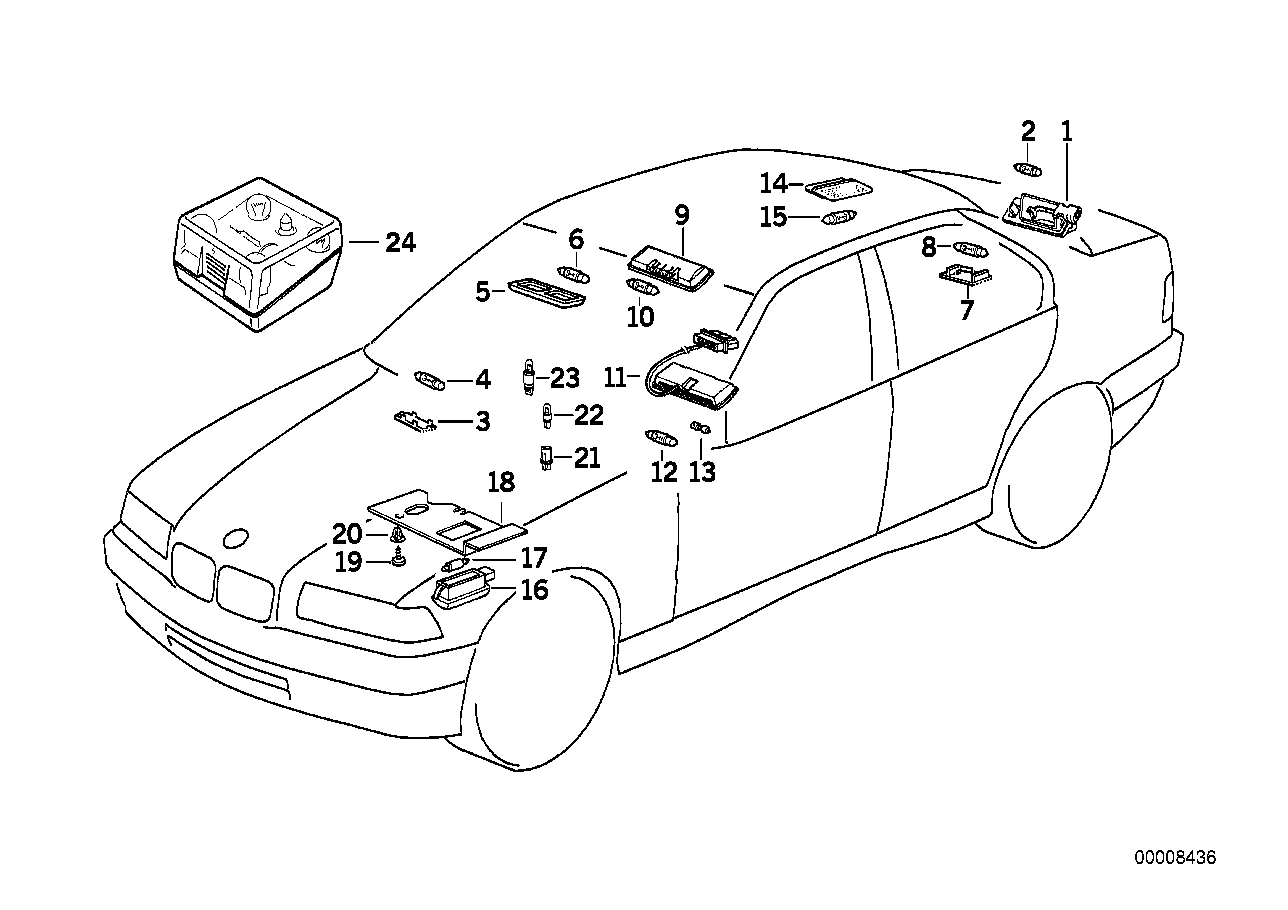 Genuine BMW 63318357865 E36 Interior Light And Reading Light (Inc. M3, 320i & 318i) | ML Performance UK Car Parts