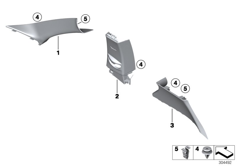 Genuine BMW 51447271427 F22 F21 Left Column A Cover EVERESTGRAU (Inc. 218i, 114i & 125d) | ML Performance UK Car Parts