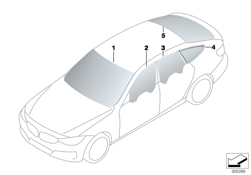 Genuine BMW 51357309730 Door Window, Rear Right SSG (Inc. 428i, 420i & 440i) | ML Performance UK Car Parts