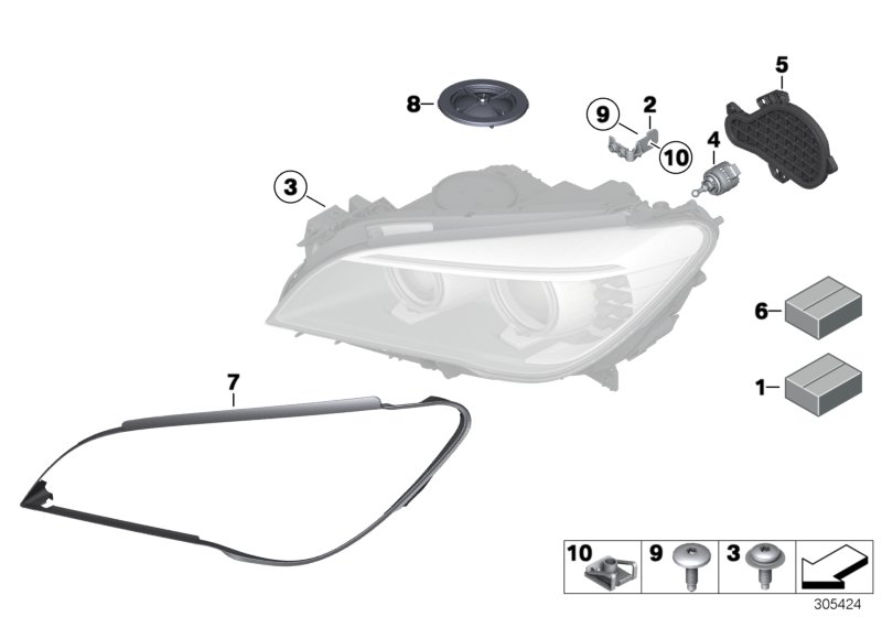 Genuine BMW 63117345589 F01 F02 F03 Bracket Headlight Left (Inc. 740LdX) | ML Performance UK Car Parts