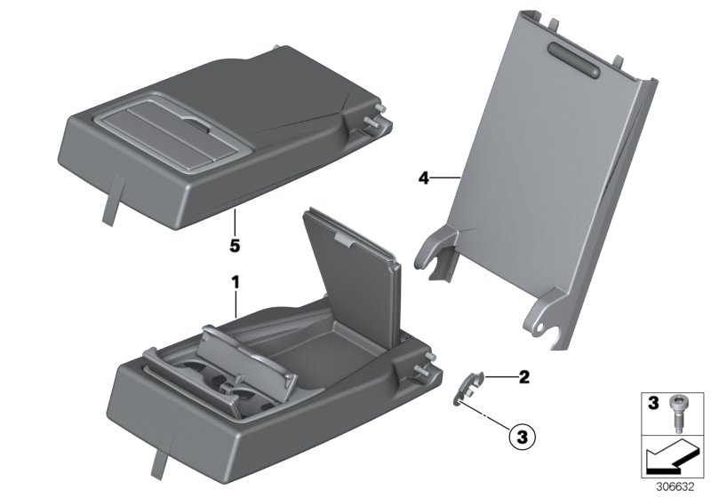 Genuine BMW 52207352208 F34 Center Armrest, Fabric OYSTER (Inc. 330iX, 328iX & 335dX) | ML Performance UK Car Parts