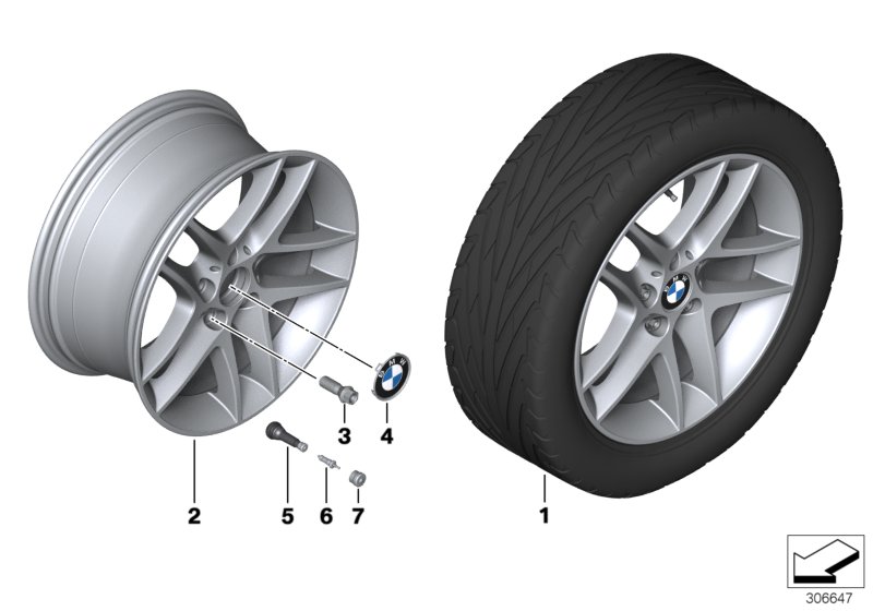 Genuine BMW 36116858734 E82 E87 E81 Gloss-Turned Light Alloy Rim 8,5JX18 ET:52 (Inc. 116i 2.0, 123d & 135i) | ML Performance UK Car Parts