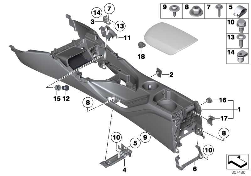 Genuine BMW 51169285157 E84 Center Console SCHWARZ (Inc. X1) | ML Performance UK Car Parts