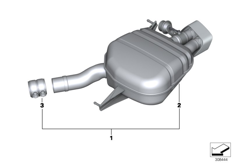 Genuine BMW 18307629137 F13 Rear Muffler, Left, With Exhaust Flap (Inc. 650i, 650iX & 650iX 4.4) | ML Performance UK Car Parts