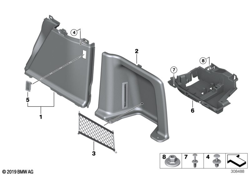 Genuine BMW 51477353671 Rep. Kit For Net In Trunk, Right VENETOBEIGE (Inc. 330dX, 320dX & 330d) | ML Performance UK Car Parts