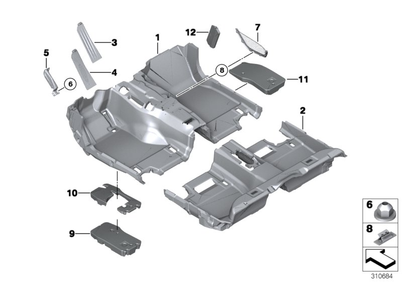 Genuine BMW 51477343069 Floor Covering Rear VENETOBEIGE (Inc. 525d, 528i & 525dX) | ML Performance UK Car Parts