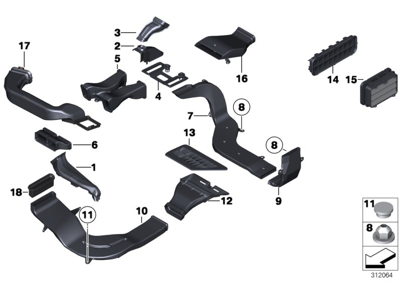 Genuine BMW 64229122453 E72 F07 E70 Rear Ventilation (Inc. 550iX 4.0, X5 4.8i & X6 35dX) | ML Performance UK Car Parts