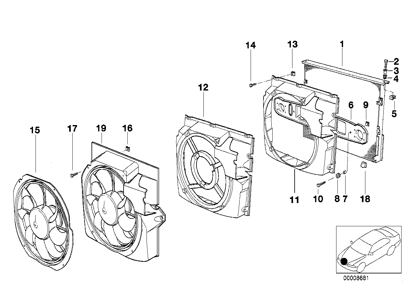 Genuine BMW 64548391407 E36 Compression Shroud (Inc. Z3 & 328i) | ML Performance UK Car Parts