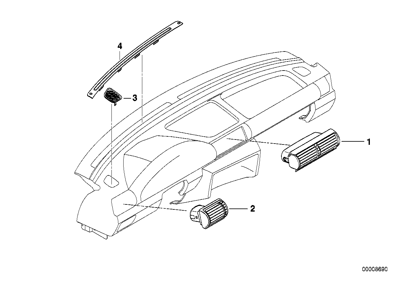 Genuine BMW 64228390218 E36 Fresh Air Grille, Right (Inc. 316i 1.9, 316g & 323ti) | ML Performance UK Car Parts