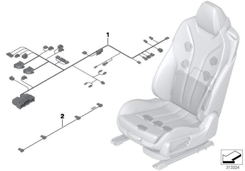 Genuine BMW 61129259496 F12 F13 F06 Wiring Set Seat Left (Inc. 650iX 4.0, 640d & 640dX) | ML Performance UK Car Parts