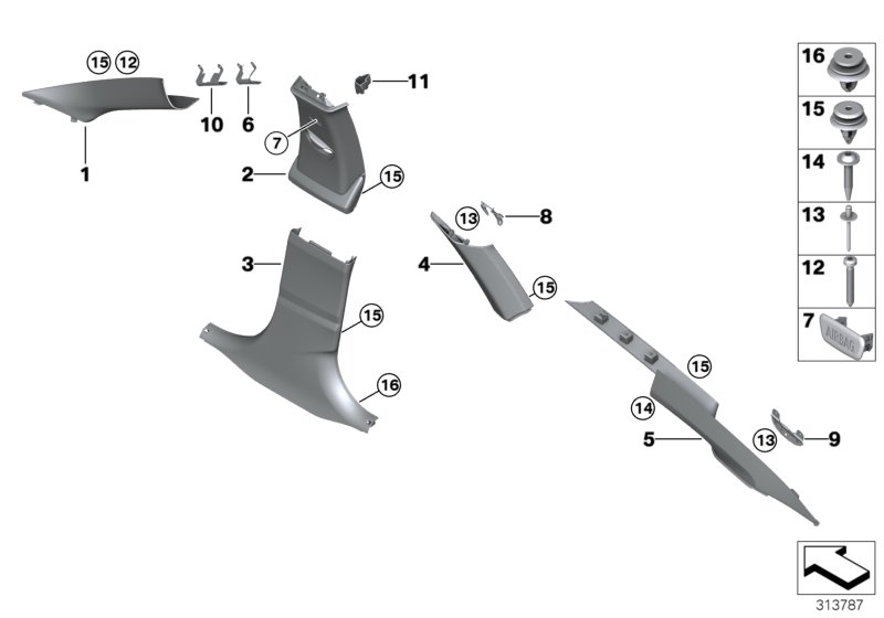 Genuine BMW 51417007479 RR31 RR11 Clip, Yellow (Inc. 730i) | ML Performance UK Car Parts