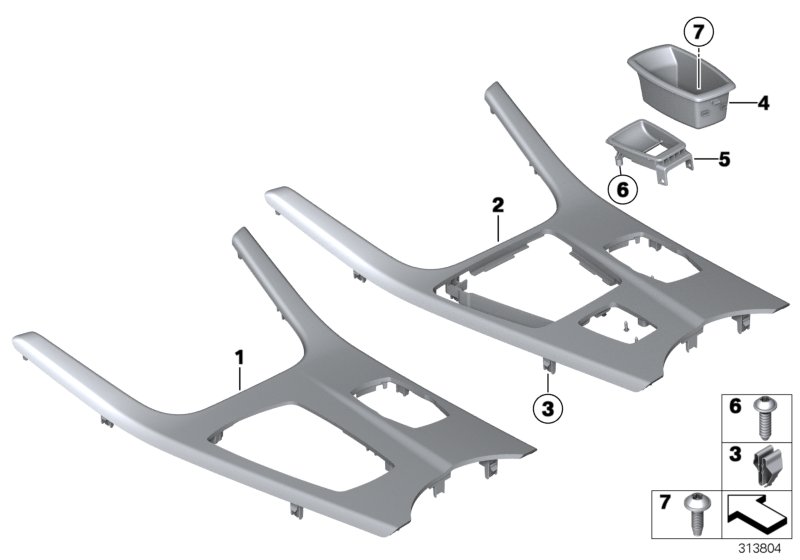 Genuine BMW 51169184483 F25 F26 Decor Panel For Centre Console SATINSILBER (Inc. X3) | ML Performance UK Car Parts