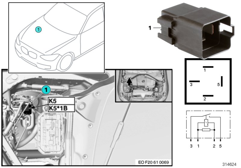 Genuine BMW 61139380193 F30 F32 F23 Adhesive Film, Holder, Fan Relay (Inc. 425d, 430dX & 435iX) | ML Performance UK Car Parts