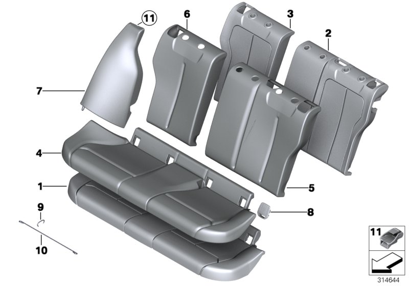 Genuine BMW 52207299558 F21 F20 Clip (Inc. 440iX) | ML Performance UK Car Parts