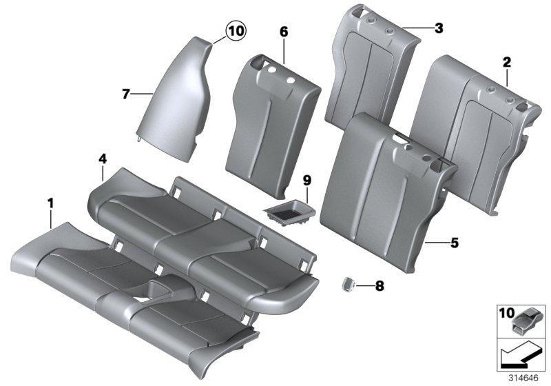 Genuine BMW 52207269925 F22 F82 Oddments Tray SCHWARZ (Inc. 118d, 420i & 435iX) | ML Performance UK Car Parts