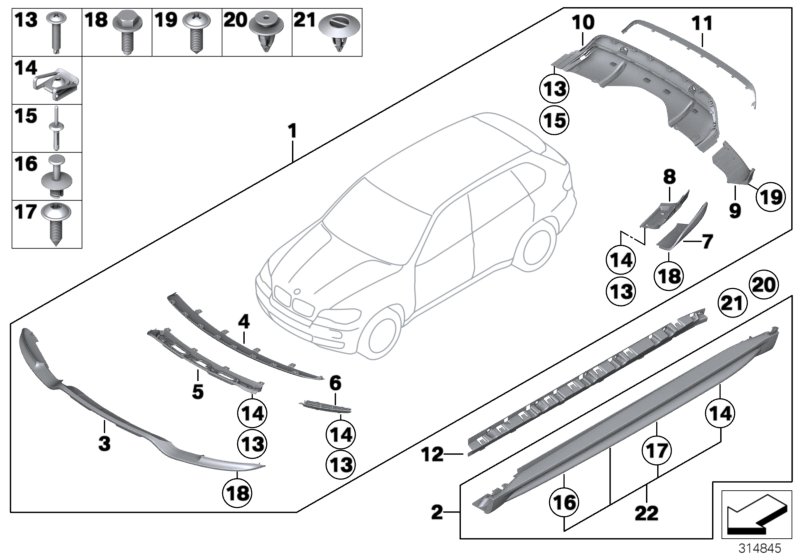 Genuine BMW 51122182365 E70 Trim Cover, Bumper, Rear Lower (Inc. X5) | ML Performance UK Car Parts