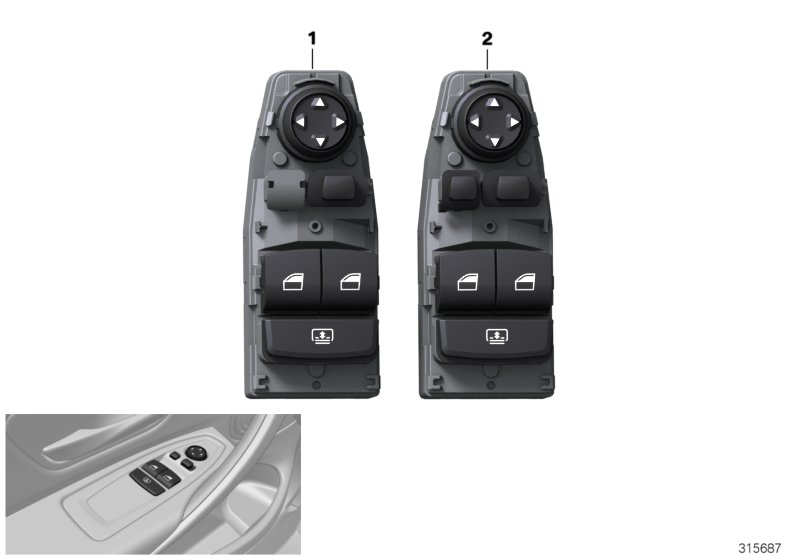 Genuine BMW 61319226266 Window Lifter Switch, Driver's Side (Inc. 430dX, 428i & 418i) | ML Performance UK Car Parts