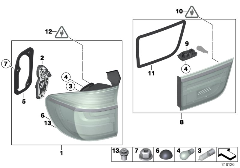 Genuine BMW 63217262577 E70 Seal, Rear Light, Side Panel Left (Inc. X5 40iX) | ML Performance UK Car Parts