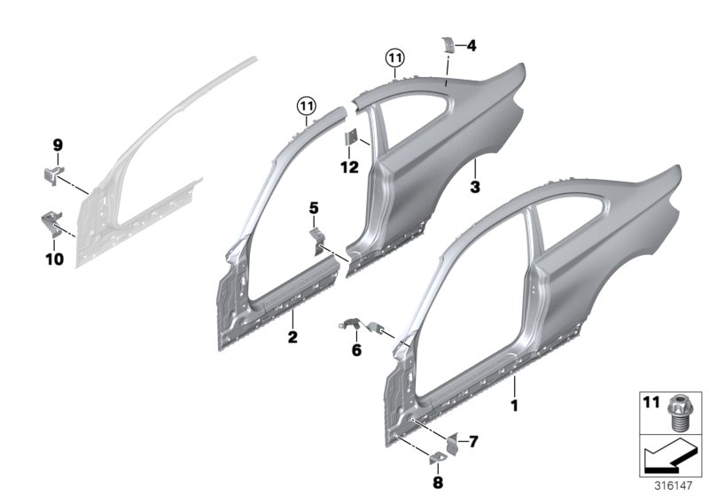 Genuine BMW 41217374410 F22 F87 Reinforcement Plate, Rocker Panel, Right (Inc. 230iX, 220dX & 220i) | ML Performance UK Car Parts