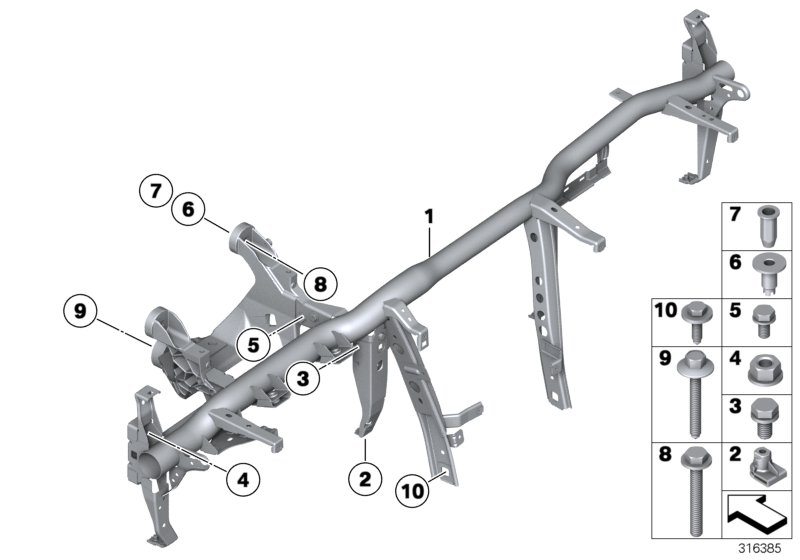 Genuine BMW 51459195221 Supporting Tube, Instrument Panel (Inc. 535d, 535dX & M5) | ML Performance UK Car Parts