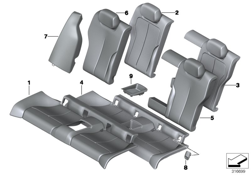 Genuine BMW 52207348048 F36 F32 Cover Isofix OYSTER (Inc. 430dX, 428i & 435iX) | ML Performance UK Car Parts