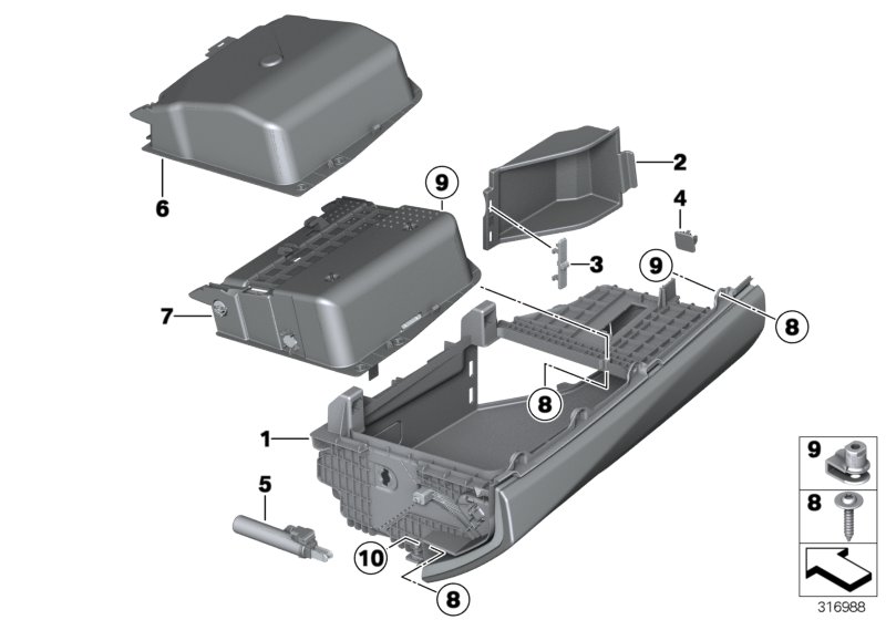 Genuine BMW 51169298000 F10 F11 Glove Box MOKKA (Inc. 550i, 520dX & 535dX) | ML Performance UK Car Parts