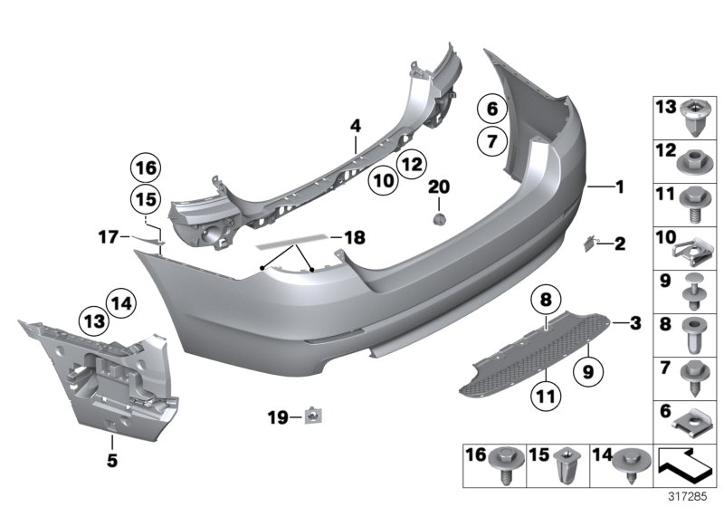 Genuine BMW 51122208724 Set Of Mounts For Pdc Sensor, Rear PDC (Inc. 520d, 550iX & 523i) | ML Performance UK Car Parts